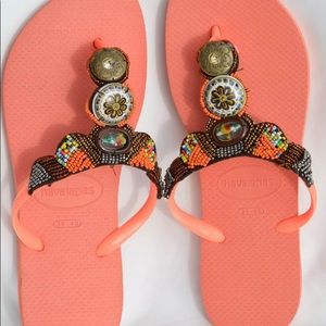 NEW Slim Havaianas Peach Flip Flop US9/10 - 39/40